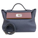 エルメス HERMES ヴァンキャトル29 Y刻 ブルーニュイ✖ブロンズドレ✖ルージュアッシュ×シルバー金具 トゴ ユニセックス ハンドバッグ【中古】