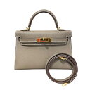 エルメス HERMES ミニケリー2 B刻 エトゥープ GD金具 エプソン レディース ショルダーバッグ【中古】