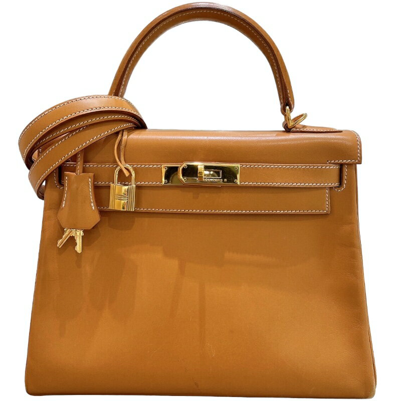エルメス HERMES ケリー28 ▢D刻印 ナチュラル/ゴールド金具 ヴァッシュ レディース ハンドバッグ【中古】