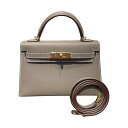エルメス HERMES ミニケリー2 W刻 エトゥープ GD金具 エプソン レディース ショルダーバッグ【中古】