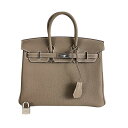エルメス HERMES バーキン25 W刻 エトゥープ シルバー金具 トゴ レディース ハンドバッグ【中古】