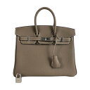 エルメス HERMES バーキン25 W刻印 エトゥープ シルバー金具 トゴ レディース ハンドバッグ【中古】
