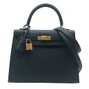 エルメス HERMES ケリー25 外縫い B刻 ブラック ゴールド金具 エプソン レディース ショルダーバッグ【中古】
