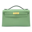 エルメス HERMES ポシェットケリー B刻 ヴェールクリケット ゴールド金具 スイフト レディース ハンドバッグ【中古】