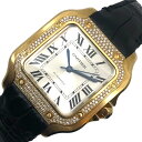 カルティエ Cartier サントス ドゥ カルティエ WJSA0008 シルバー K18YG/革ベルト 自動巻き メンズ 腕時計【中古】(2)