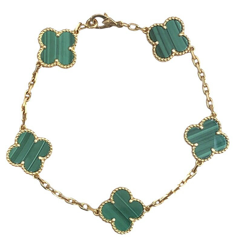 ヴァンクリーフ＆アーペル Van Cleef & Arpels ヴィンテージアルハンブラ5Pブレス 750YG/マラカイト ジュエリー【中古】のサムネイル