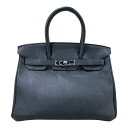 エルメス HERMES バーキン30 □P刻印 (2012年製) ブラック/シルバー金具 トゴ レディース ハンドバッグ【中古】