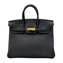 エルメス HERMES バーキン25 W刻印 ブラック×ゴールド金具 トゴ レディース ハンドバッグ【中古】