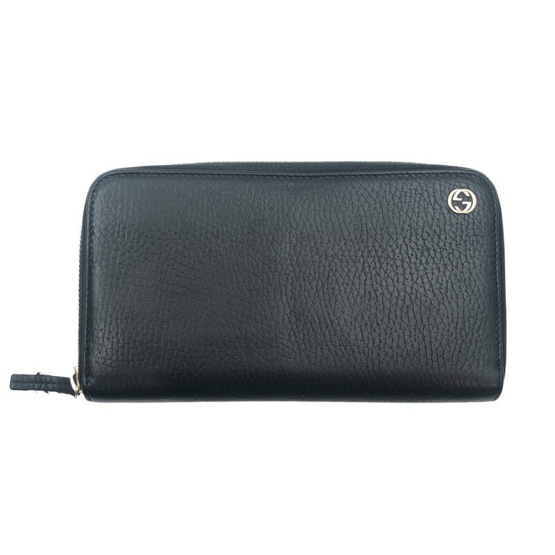 インターロッキング Gラウンドファスナー 509644 カーフ メンズ 長財布【中古】