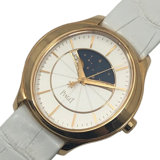 ピアジェ PIAGET ライムライト ステラ G0A40110 ホワイト K18PG/レザーストラップ レディース 腕時計【中古】 ピアジェ PIAGET ライムライト ステラ G0A40110 ホワイト K18PG/レザーストラップ レディース 腕時計【中古】