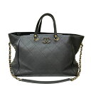 シャネル CHANEL マトラッセ 2wayトートバッグ 27番台 ブラック ゴールド金具 カーフスキン レディース トートバッグ【中古】