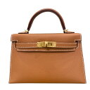 エルメス HERMES ミニケリー2 W刻印 (2024年製) ゴールド ゴールド金具 ヴォーエプソン レディース ハンドバッグ【中古】
