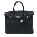 エルメス HERMES バーキン25 W刻 ブラック シルバー金具 トゴ レディース ハンドバッグ【中古】
