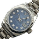 ロレックス ROLEX デイトジャスト26ソーダライトダイヤル 179179G シルバー K18WG レディース 腕時計【中古】