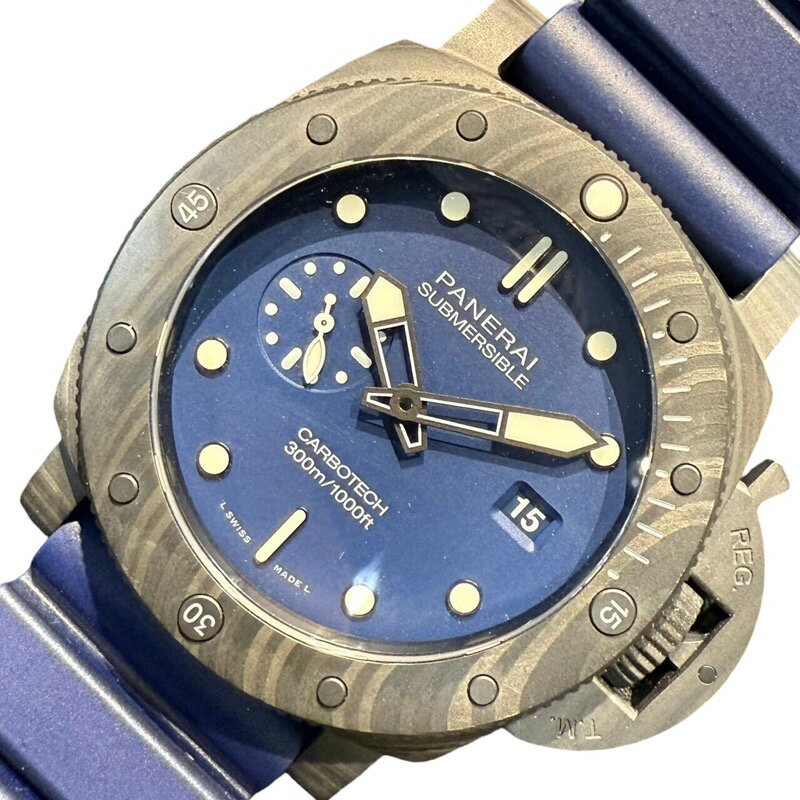 パネライ PANERAI サブマーシブル クアランタ クアトロ カーボテック ブルー アビッソ PAM01232 カーボン メンズ 腕時計【中古】