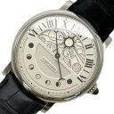 カルティエ Cartier ロトンド ドゥ カルティエ デイ&ナイト ウォッチ レトログラード W1556244 シルバー パラジウム/革ベルト/K18WG 自...