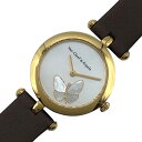 ヴァンクリーフ&アーペル Van Cleef & Arpels レディーアペルパピヨン ホワイトシェル 1363104 ブラウン K18YG クオーツ レディー...