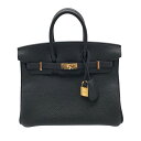 エルメス HERMES バーキン25 W刻 ブラック/GD トゴ レディース ハンドバッグ【中古】