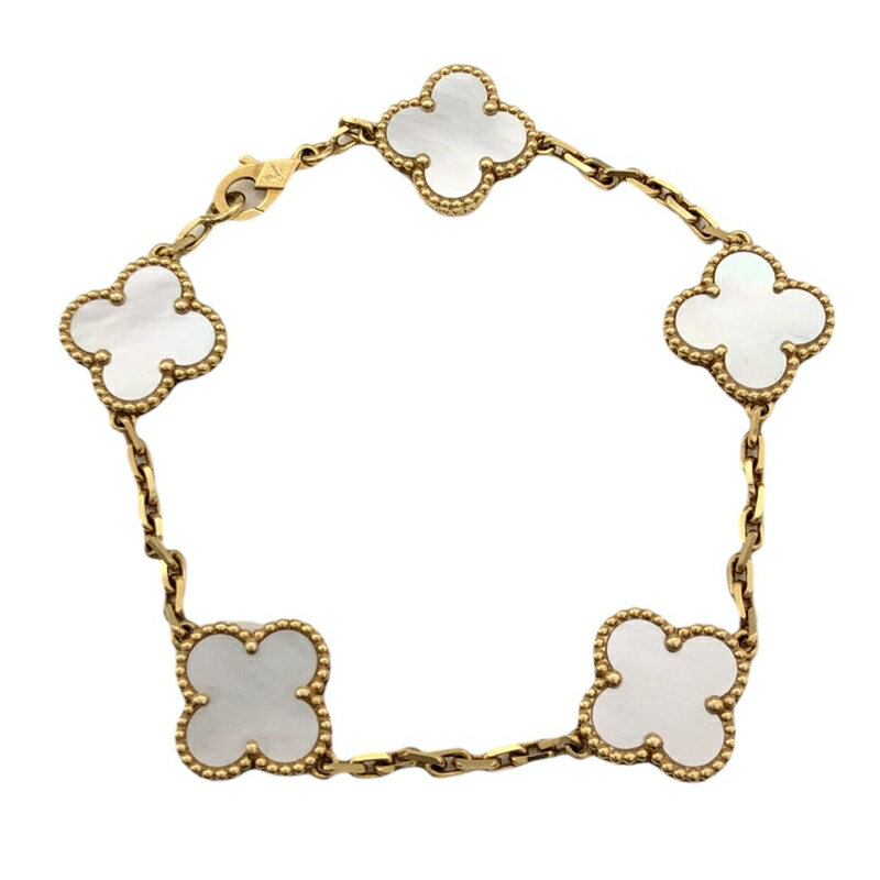 ヴァンクリーフ＆アーペル Van Cleef & Arpels ヴィンテージアルハンブラ 5Pブレスレット K18YG/ホワイトシェル ジュエリー【中古】のサムネイル