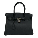 エルメス HERMES バーキン30 A刻 ブラック シルバー金具 トゴ レディース ハンドバッグ【中古】