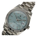ロレックス ROLEX デイデイト40 ダイアゴナル アイスブルー 228206 プラチナ 自動巻き メンズ 腕時計【中古】