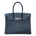 エルメス HERMES バーキン30 Y刻印 (2020年製) ブラック シルバー金具 トゴ レディース ハンドバッグ【中古】
