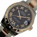 ロレックス ROLEX デイトジャスト31 オーベルジーヌ 278341RBR オーベルジーヌ K18PG/SS 自動巻き レディース 腕時計【中古】