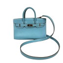 エルメス HERMES タイニ―バーキン □O刻 セレスト シルバー金具 ヴォーエプソン レディース ショルダーバッグ【中古】