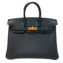 エルメス HERMES バーキン25 W刻 (2024年製) ブラック ゴールド金具 トゴ レディース ハンドバッグ【中古】