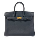 エルメス HERMES バーキン25 W刻 (2024年製) ブラック ゴールド金具 トゴ レディース ハンドバッグ【中古】