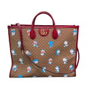 グッチ GUCCI 2WAYトートバッグ ドラえもんコラボ 653952 GGスプリーム レディース トートバッグ【中古】