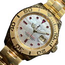 ロレックス ROLEX ヨットマスター40 12Pルビーシェル 16628NGR ホワイトシェル K18イエローゴールド メンズ 腕時計【中古】