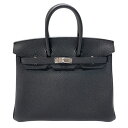 エルメス HERMES バーキン25 Z刻印 (2021年製) ブラック シルバー金具 トゴ レディース ハンドバッグ【中古】