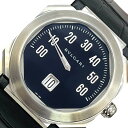 ブルガリ BVLGARI オクト レトログラード BGO38BSLR ブラック SS/革ベルト 自動巻き メンズ 腕時計【中古】