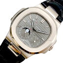 パテック・フィリップ PATEK PHILIPPE ノーチラス ムーンフェイズ 5712G-001 K18ホワイトゴールド 革ベルト 自動巻き メンズ 腕時計【...