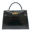 エルメス HERMES ケリー32 外縫い 〇W刻印 ポロサス・リセ レディース ハンドバッグ【中古】