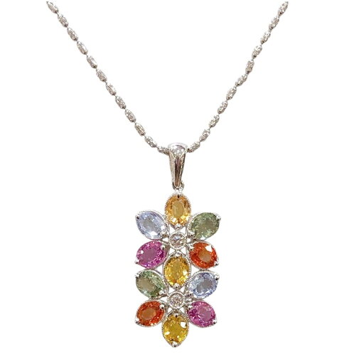 サファイヤネックレス K18ホワイトゴールド ジュエリー【中古】 サファイヤネックレス K18ホワイトゴールド ジュエリー【中古】