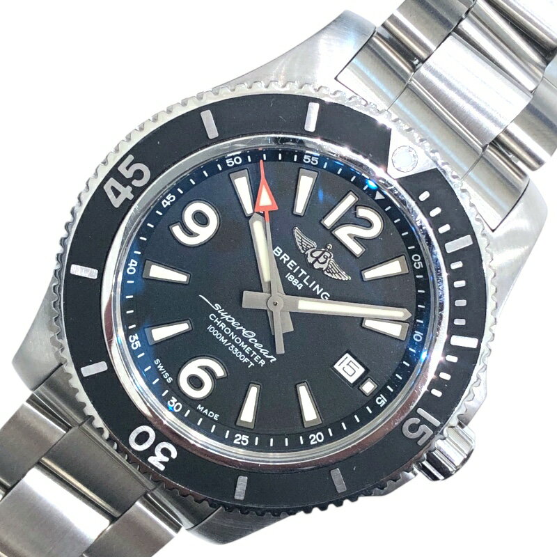 ブライトリング BREITLING スーパーオーシャン オートマティック 44 A17367 ブラック ステンレススチール SS メンズ 腕時計【中古】