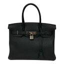 エルメス HERMES バーキン30 B刻印 ブラック シルバー金具 トゴ レディース ハンドバッグ【中古】