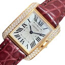 カルティエ Cartier タンク アングレース SM WT100013 K18ピンクゴールド レディース 腕時計【中古】