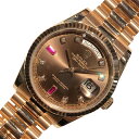 ロレックス ROLEX デイデイト36 チョコ 118235A チョコ K18ピンクゴールド 自動巻き ユニセックス 腕時計【中古】