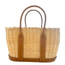 エルメス HERMES ガーデンピクニック U刻 ゴールド×ナチュラル スイフト/ラタン レディース トートバッグ【中古】