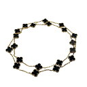 ヴァンクリーフ&アーペル Van Cleef & Arpels ヴィンテージ アルハンブラ ロングネックレス 20モチーフ K18イエローゴールド/オニキス オ...