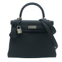 エルメス HERMES ケリー25 内縫い W刻 ブラック SV金具 トゴ レディース ショルダーバッグ【中古】