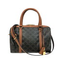 セリーヌ CELINE トリオンフボストンバッグ 190372 タン ゴールド金具 トリオンフキャンバス レディース ボストンバッグ【中古】