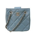 シャネル CHANEL マトラッセ チェーンショルダー AS3176 ライトブルー シルバー金具 ラムスキン レディース ショルダーバッグ【中古】(4)