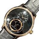 JAQUET DROZ グランセコンドムーン ブラックエナメル J007533201 K18ピンクゴールド 自動巻き メンズ 腕時計【中古】