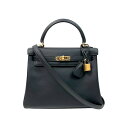 エルメス HERMES ケリー25 内縫い B刻 ブラック ゴールド金具 ヴォースイフト レディース 2wayハンドバッグ【中古】
