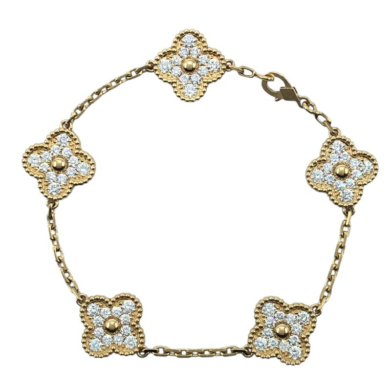 ヴァンクリーフ&アーペル Van Cleef & Arpels ヴィンテージアルハンブラ5Pモチーフブレス K18YG ジュエリー【中古】