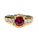 ショーメ CHAUMET ルビーダイヤリング #14 K18イエローゴールドジュエリー【中古】